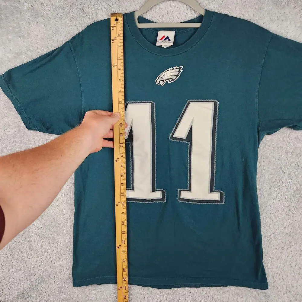 Philadelphia Eagles Shirt Mens Medium Green 11 Wentz NFL Football Graphic Lgo